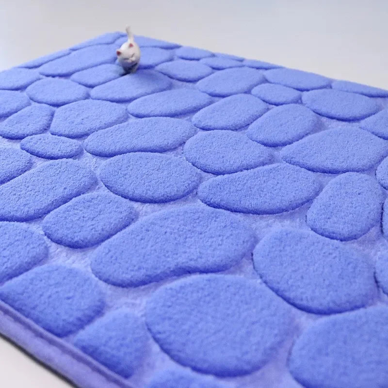Mat Non Slip Carpets Cobblestone Embossed Bathroom Bath in Wash Basin Bathtub Side Floor Rug Shower Room Doormat Memory Foam 1Pc
