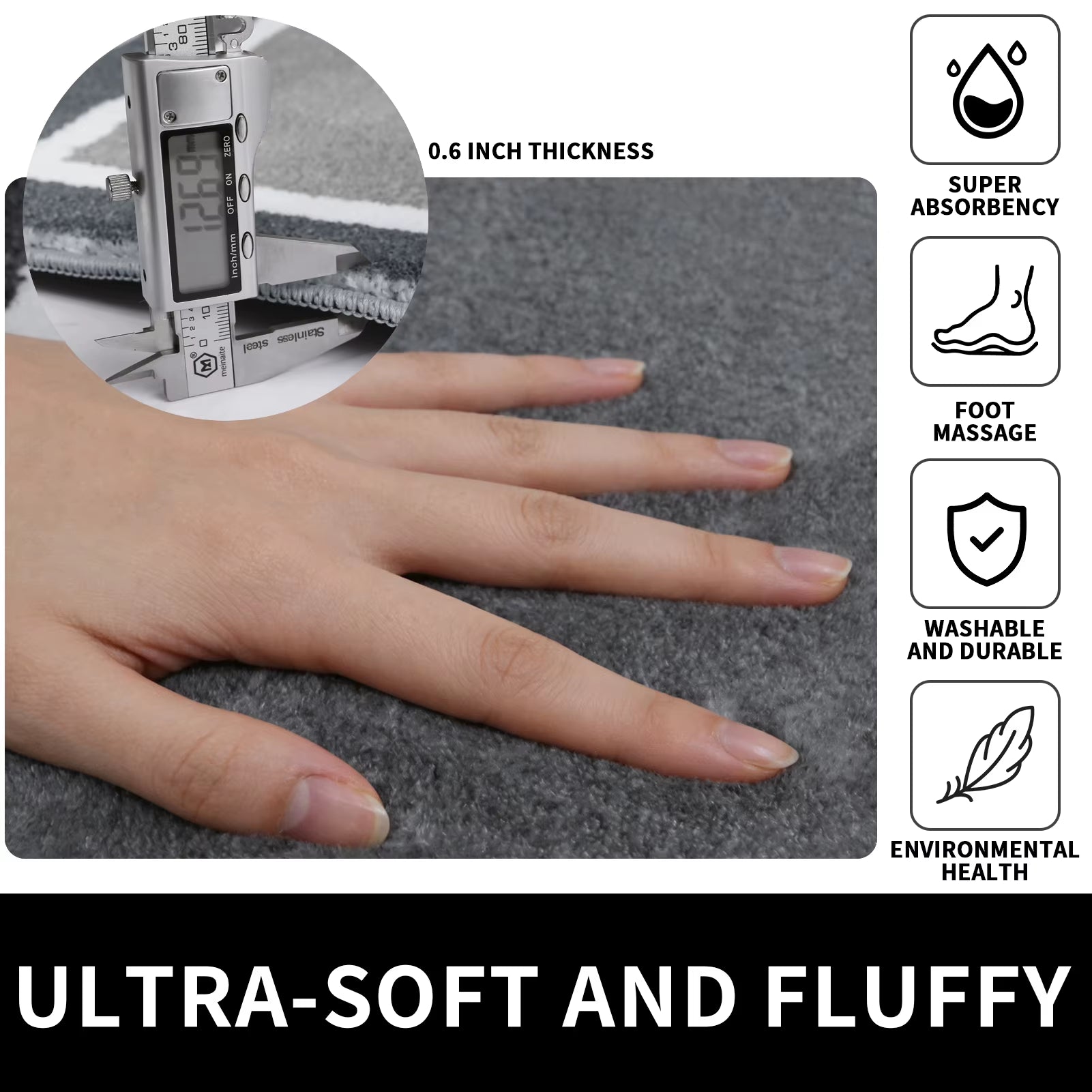 Super Absorbent Bath Mat Memory Foam Carpet Non-Slip Bathroom Rug Bathtub Side Floor Rugs Shower Room Doormat Toilet Footpad