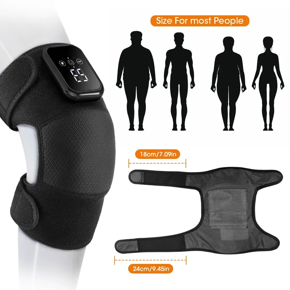 NEW Electric Heated Vibrate Knee Massage Pad 3In1 Massager Shoulder Elbow 3 Level Hot Compress Thermal Joint Brace Muscle Relax