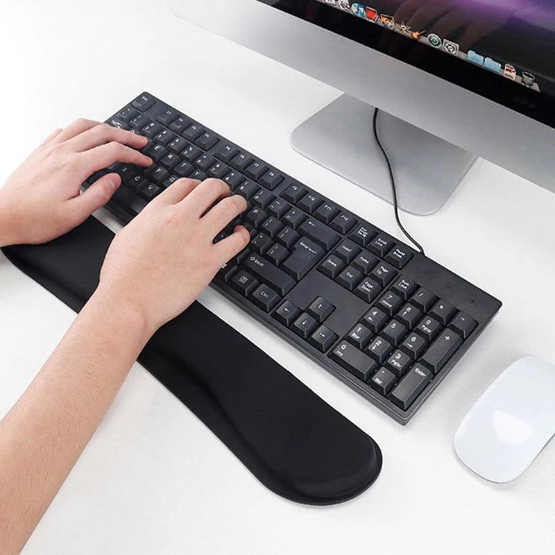 Keyboard Wrist Rest Pad Wrist Rest Mouse Pad Memory Foam Superfine Fibre for PC Computer Gaming Keyboard Raised Platform Hands