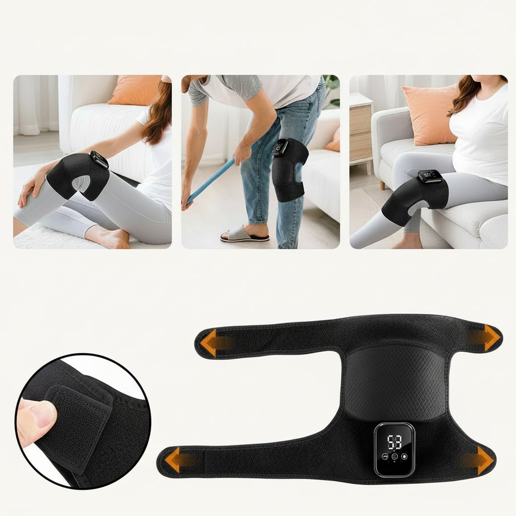 NEW Electric Heated Vibrate Knee Massage Pad 3In1 Massager Shoulder Elbow 3 Level Hot Compress Thermal Joint Brace Muscle Relax