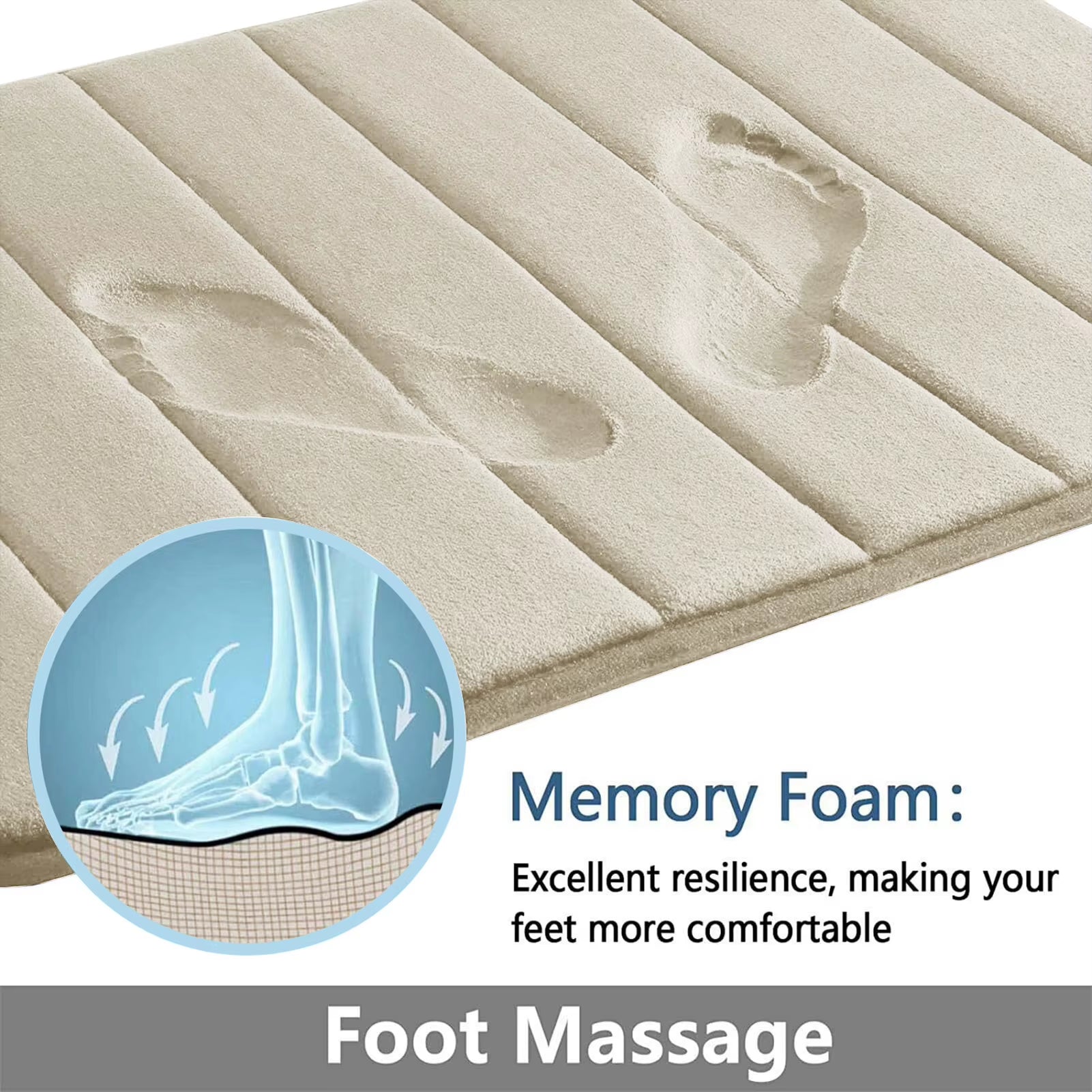 Super Absorbent Bath Mat Memory Foam Carpet Non-Slip Bathroom Rug Bathtub Side Floor Rugs Shower Room Doormat Toilet Footpad