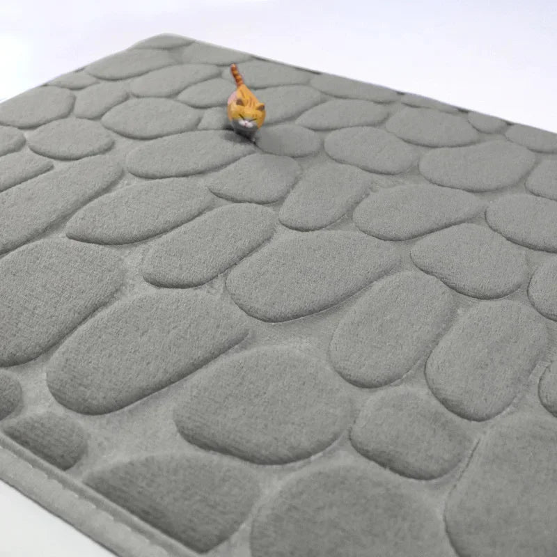 Mat Non Slip Carpets Cobblestone Embossed Bathroom Bath in Wash Basin Bathtub Side Floor Rug Shower Room Doormat Memory Foam 1Pc